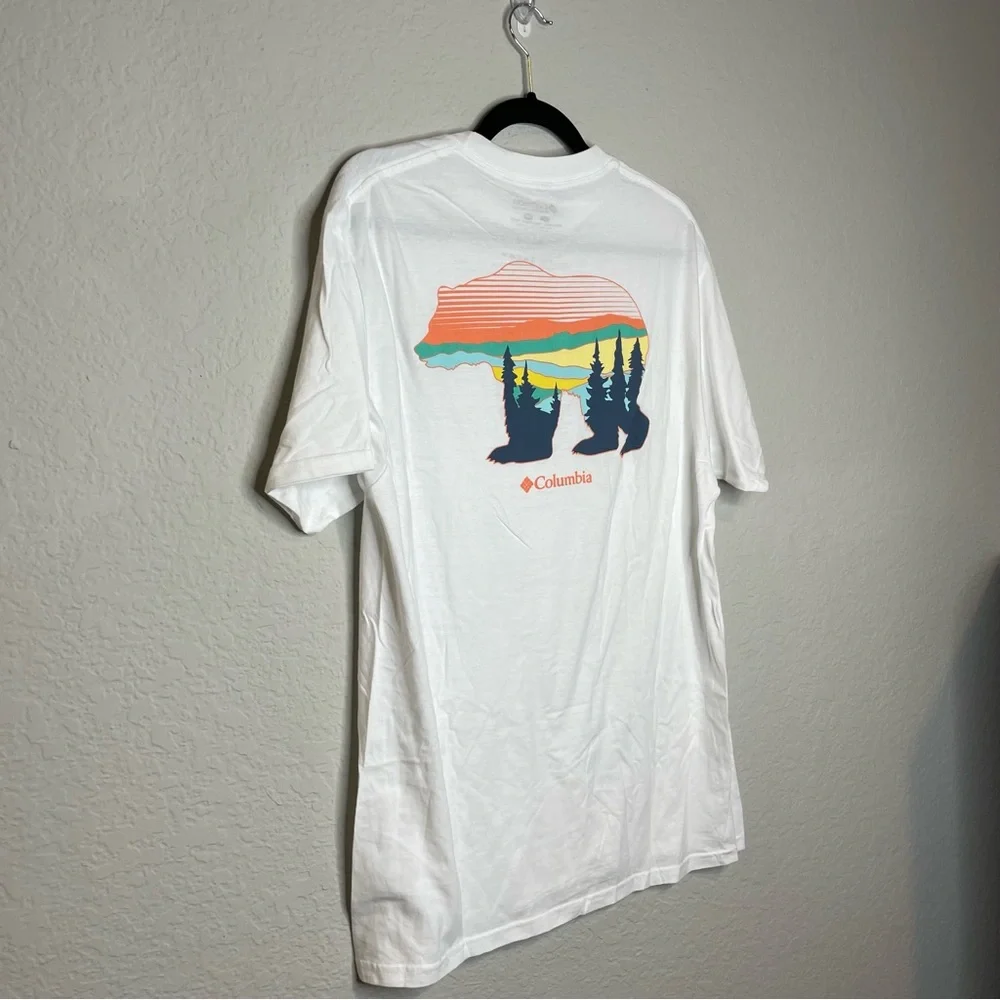 Columbia Crew Neck Short Sleeve Graphic T-Shirt Size Large - Picture 9 of 10